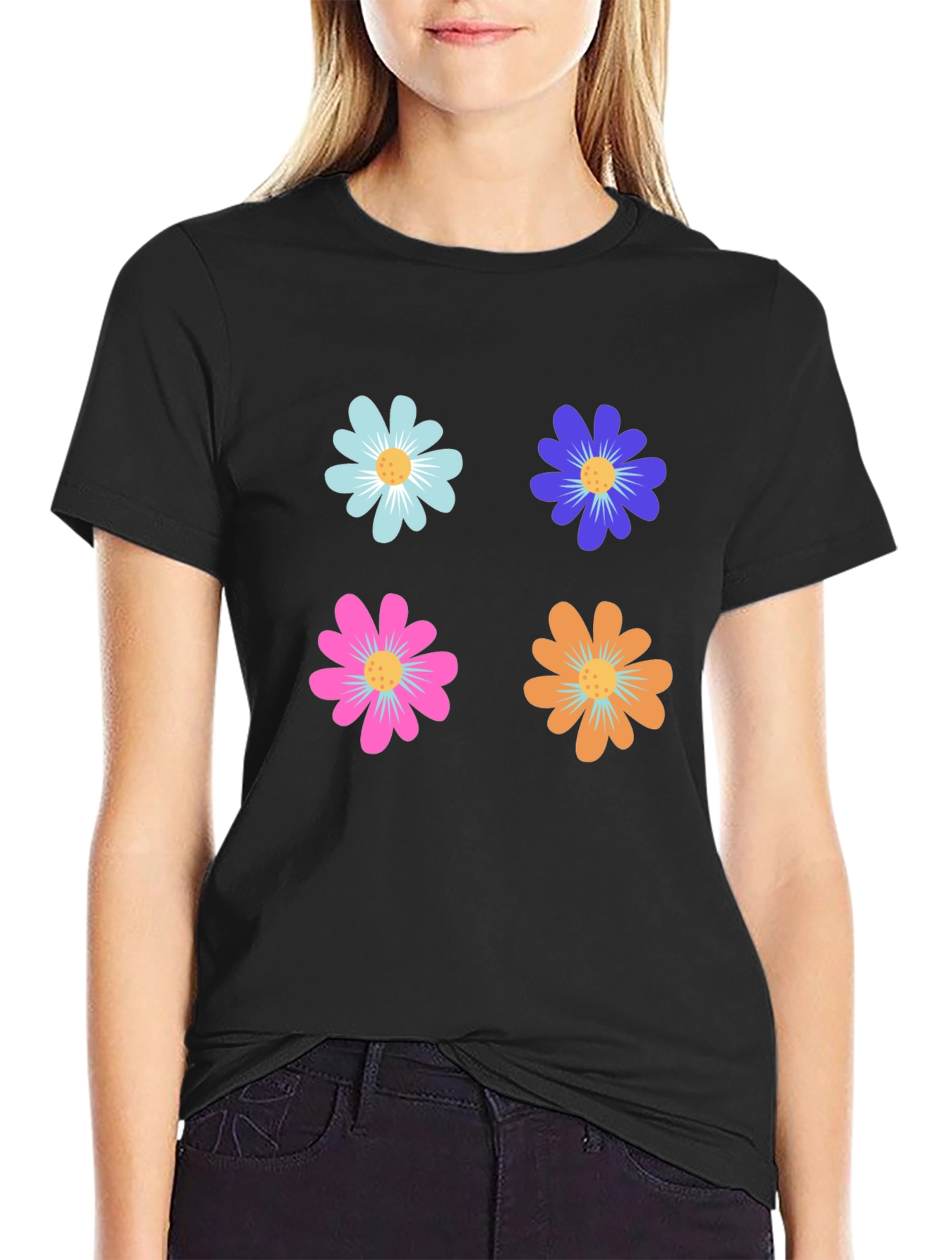 Floral Power T-Shirt - Retro Flower Design