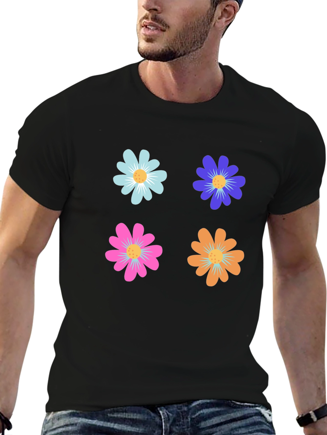 Floral Power T-Shirt - Retro Flower Design