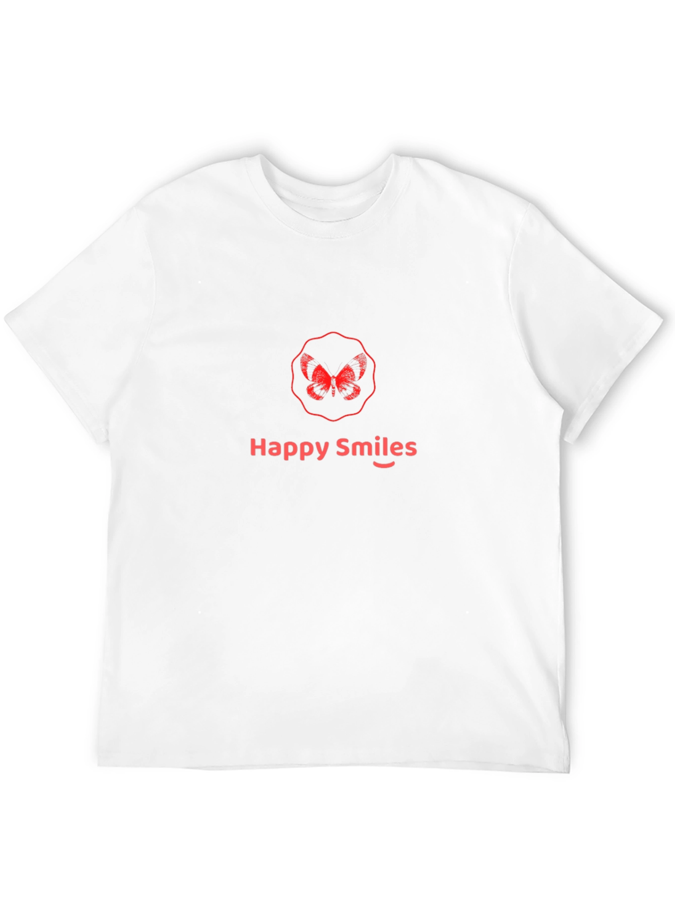 Happy Smiles Black T-Shirt - Butterfly Logo