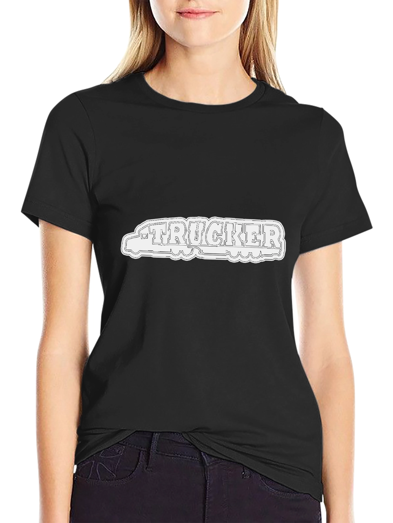 Trucker Graphic Tee - Cool Black T-Shirt
