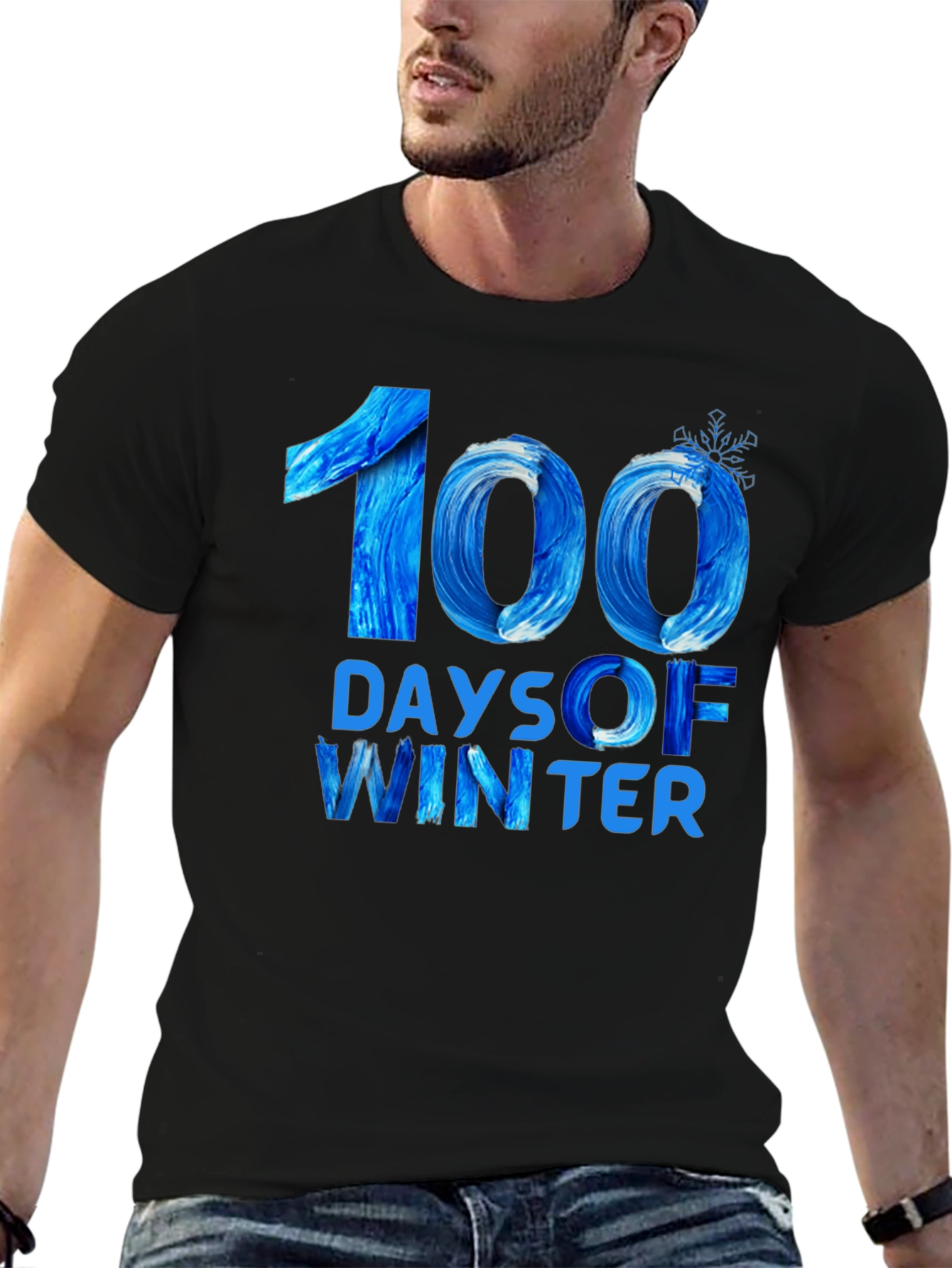 100 Days of Winter Black T-Shirt