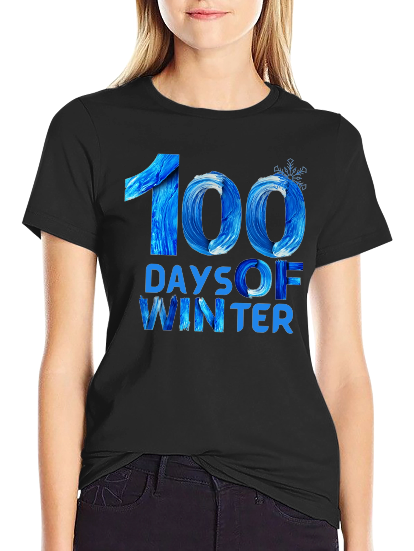 100 Days of Winter Black T-Shirt