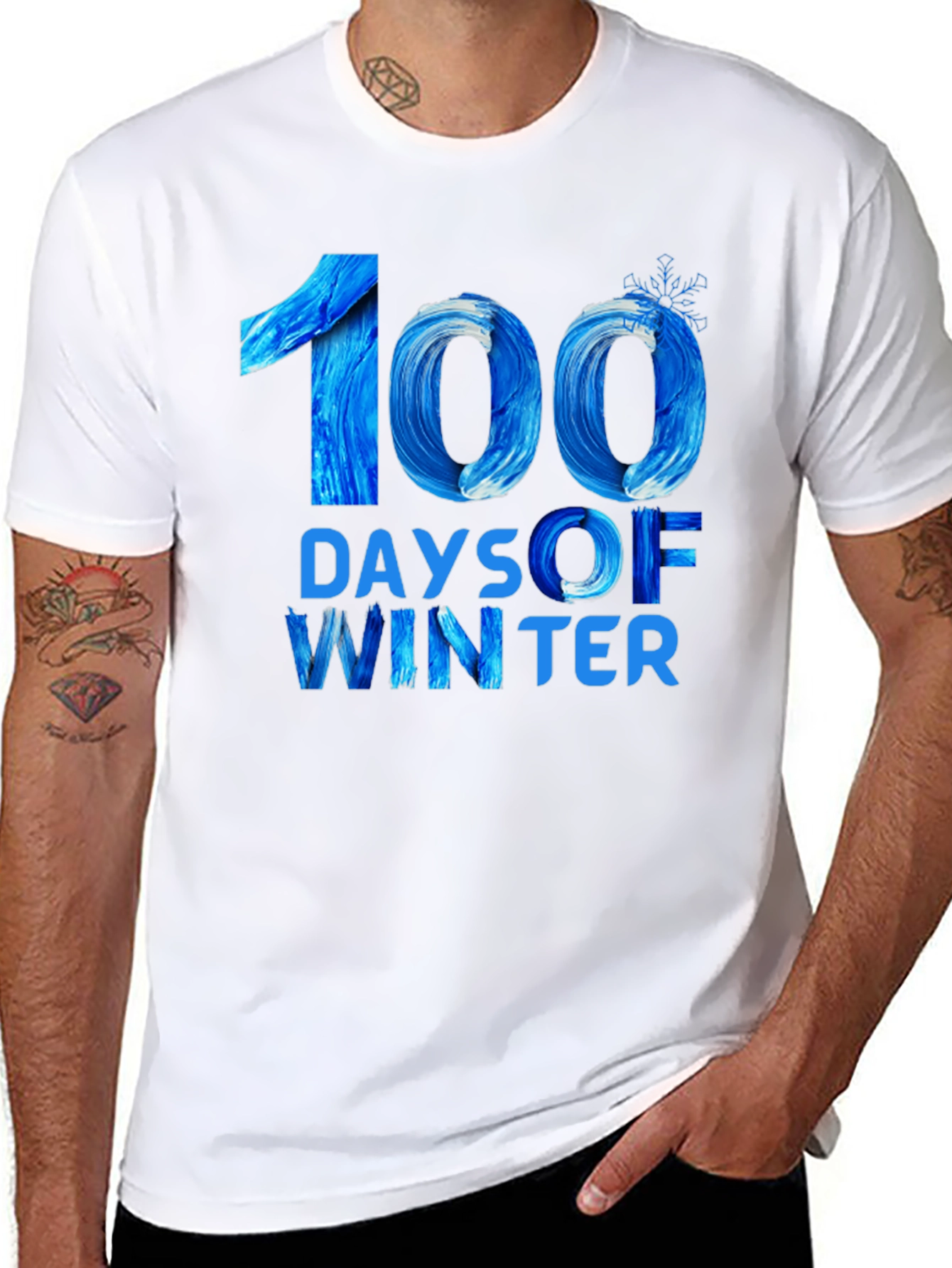 100 Days of Winter Black T-Shirt
