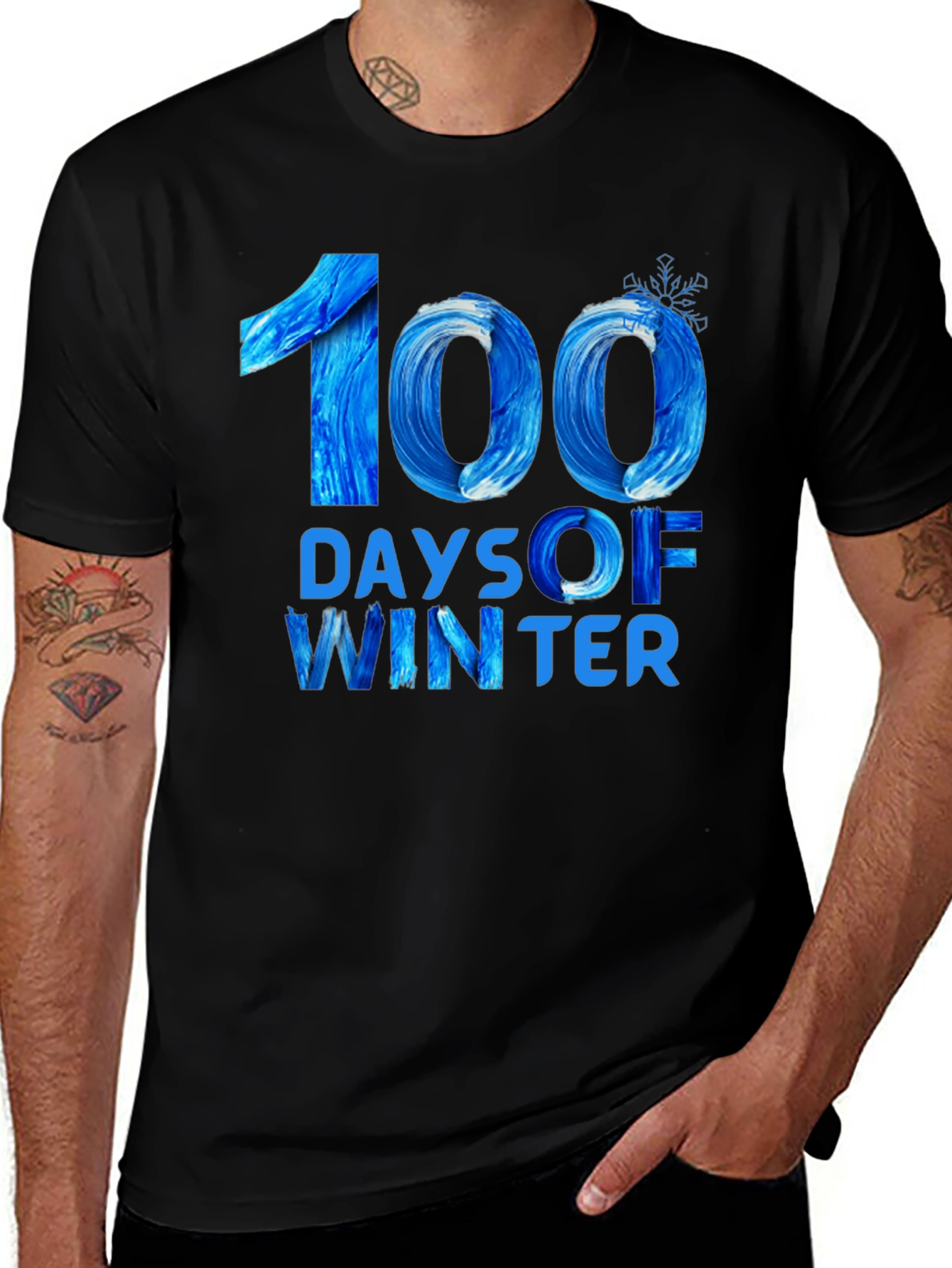 100 Days of Winter Black T-Shirt