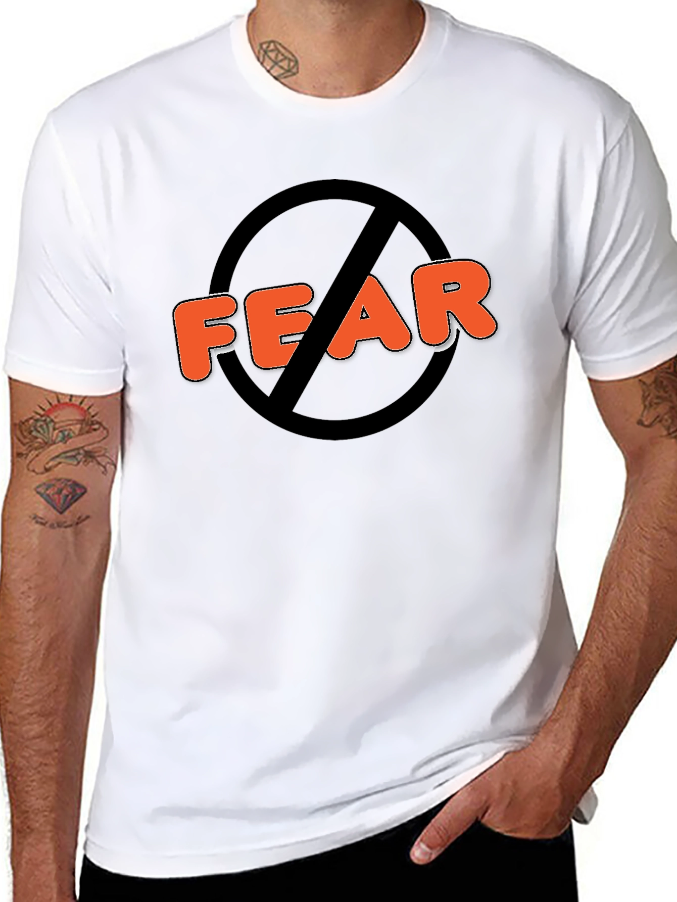 No Fear Black Graphic Tee - Statement T-Shirt