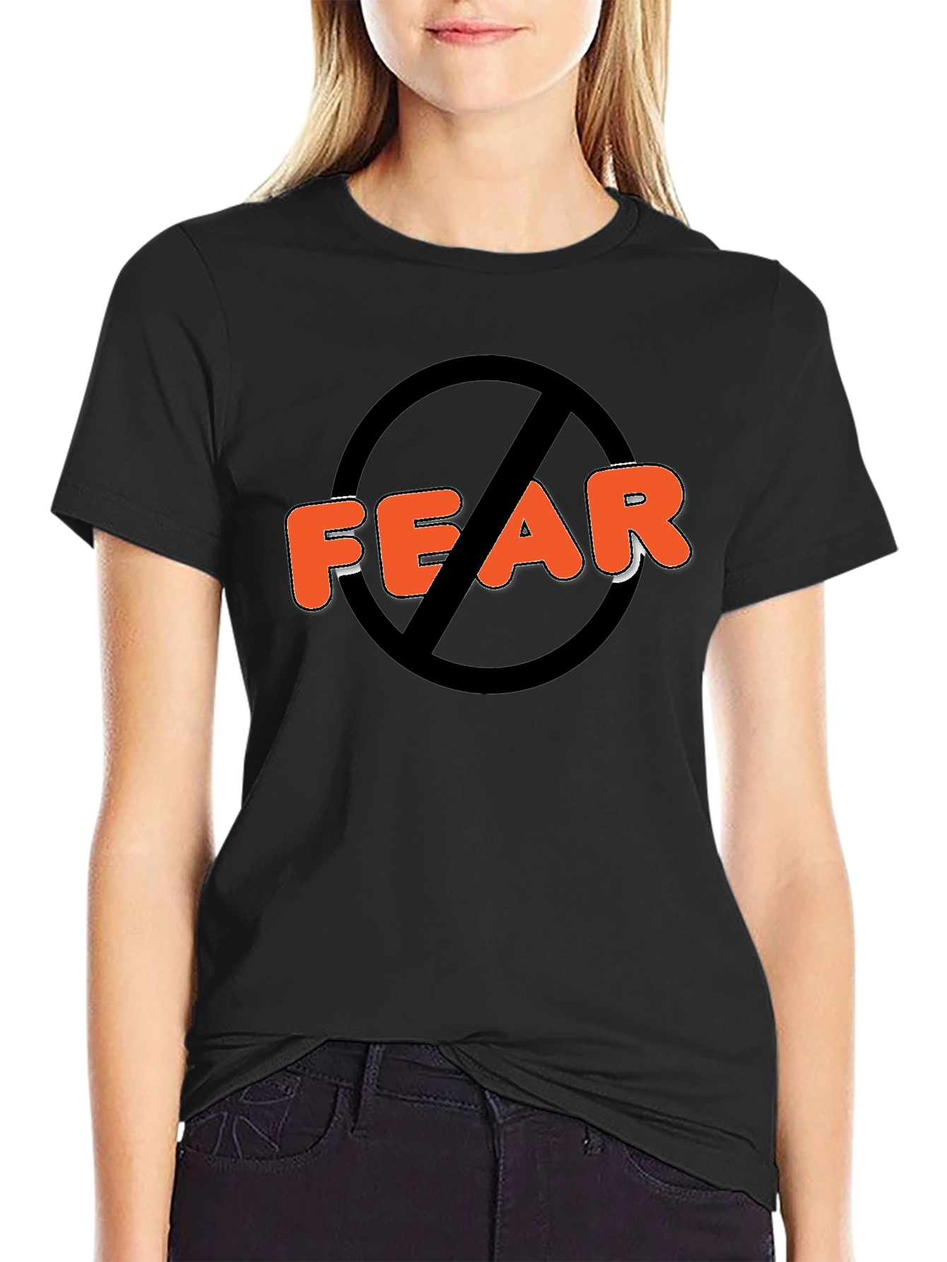 No Fear Black Graphic Tee - Statement T-Shirt