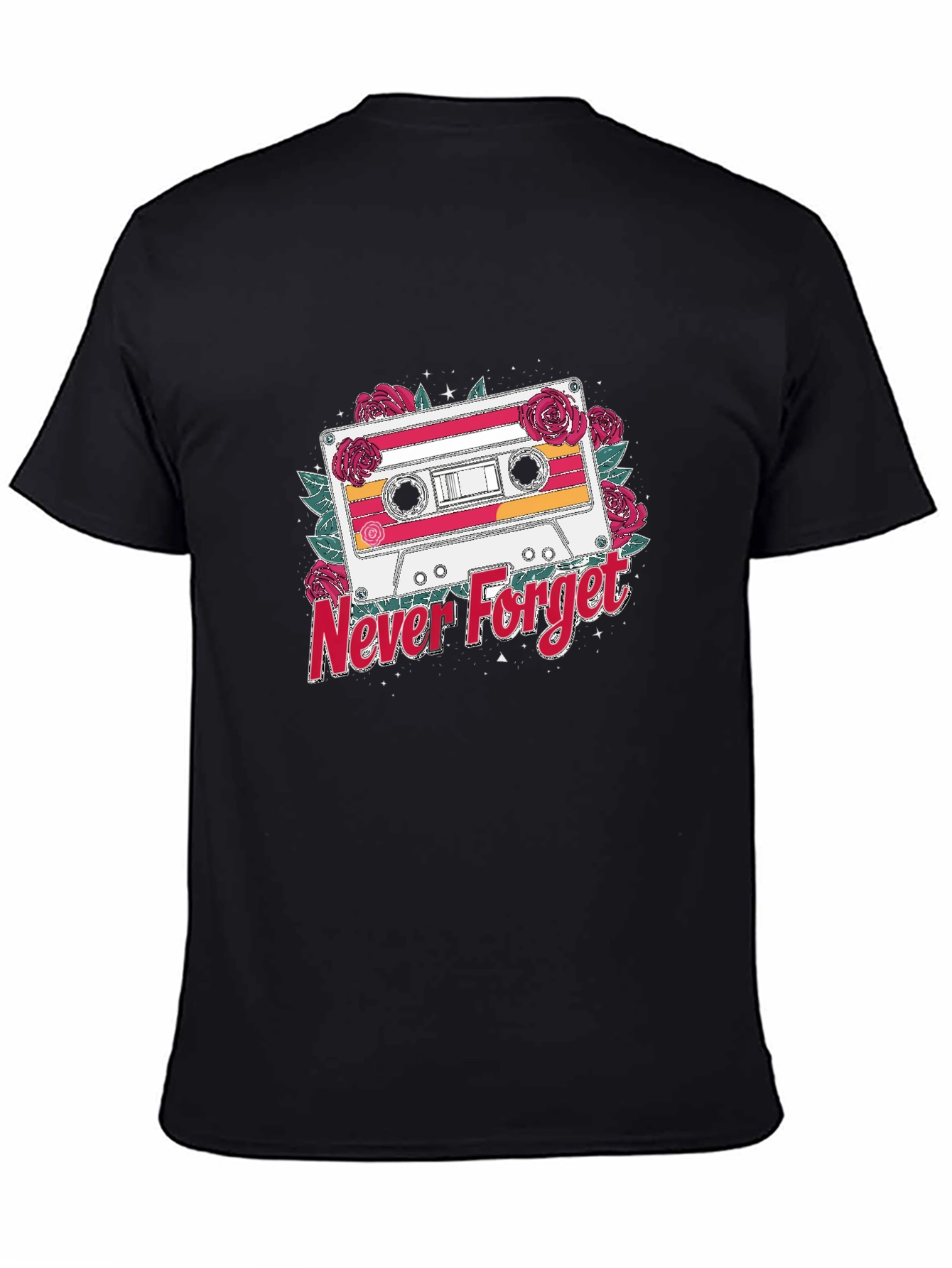 Retro Cassette Tape Never Forget Graphic T-Shirt