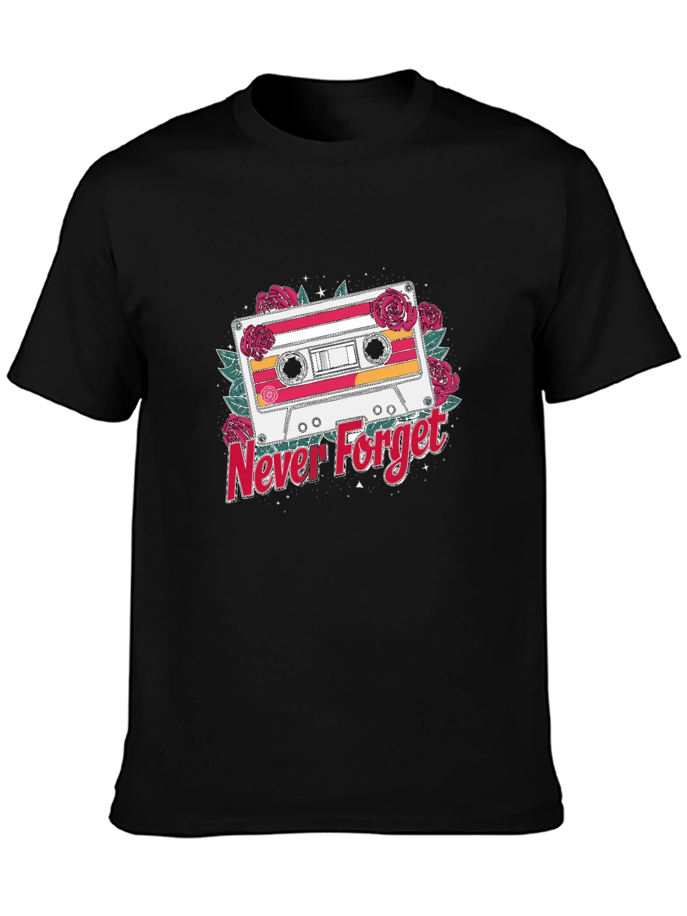 Retro Cassette Tape Never Forget Graphic T-Shirt