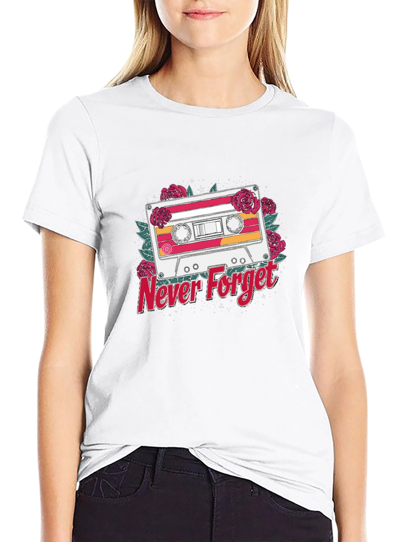 Retro Cassette Tape Never Forget Graphic T-Shirt