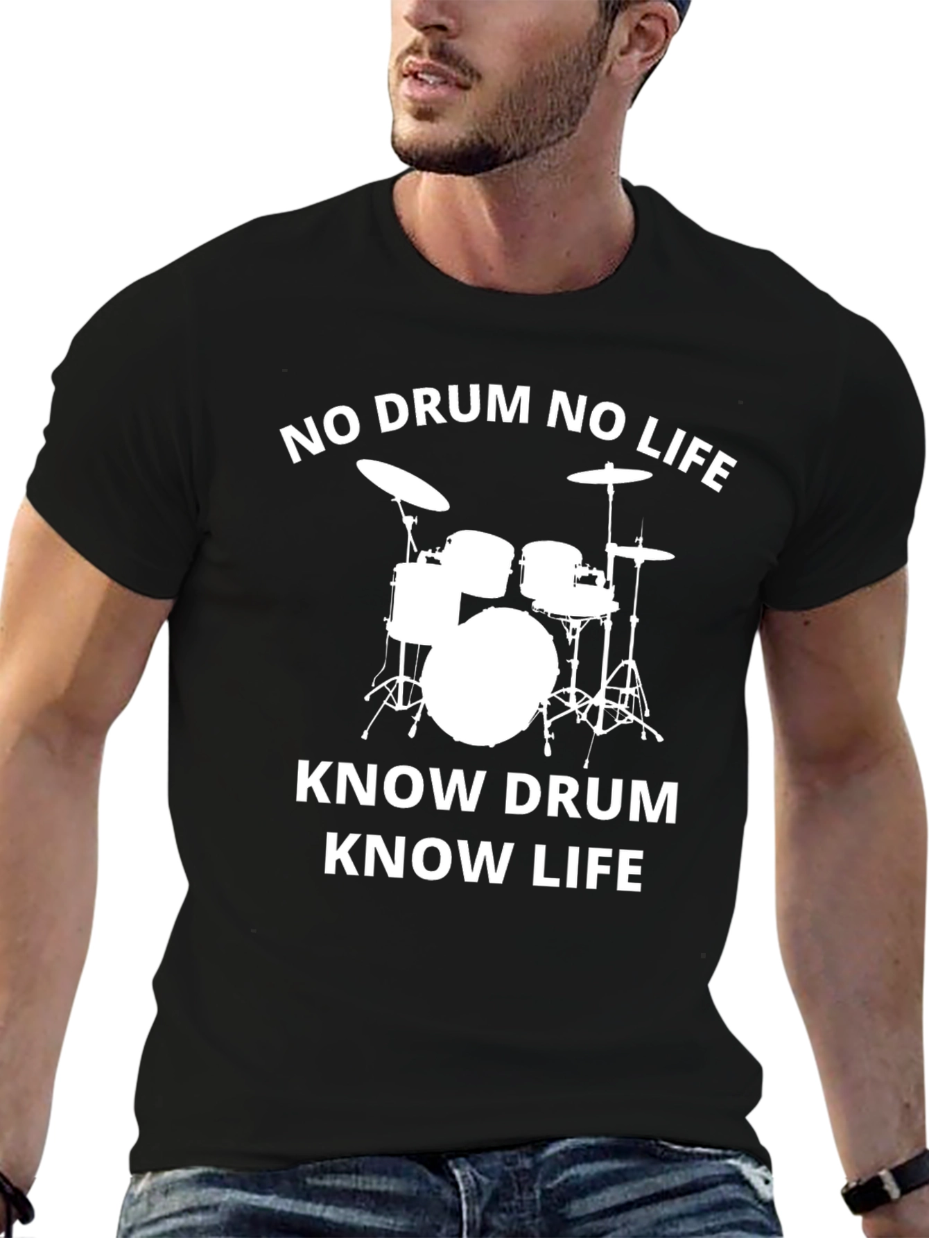 No Drum No Life Black T-Shirt