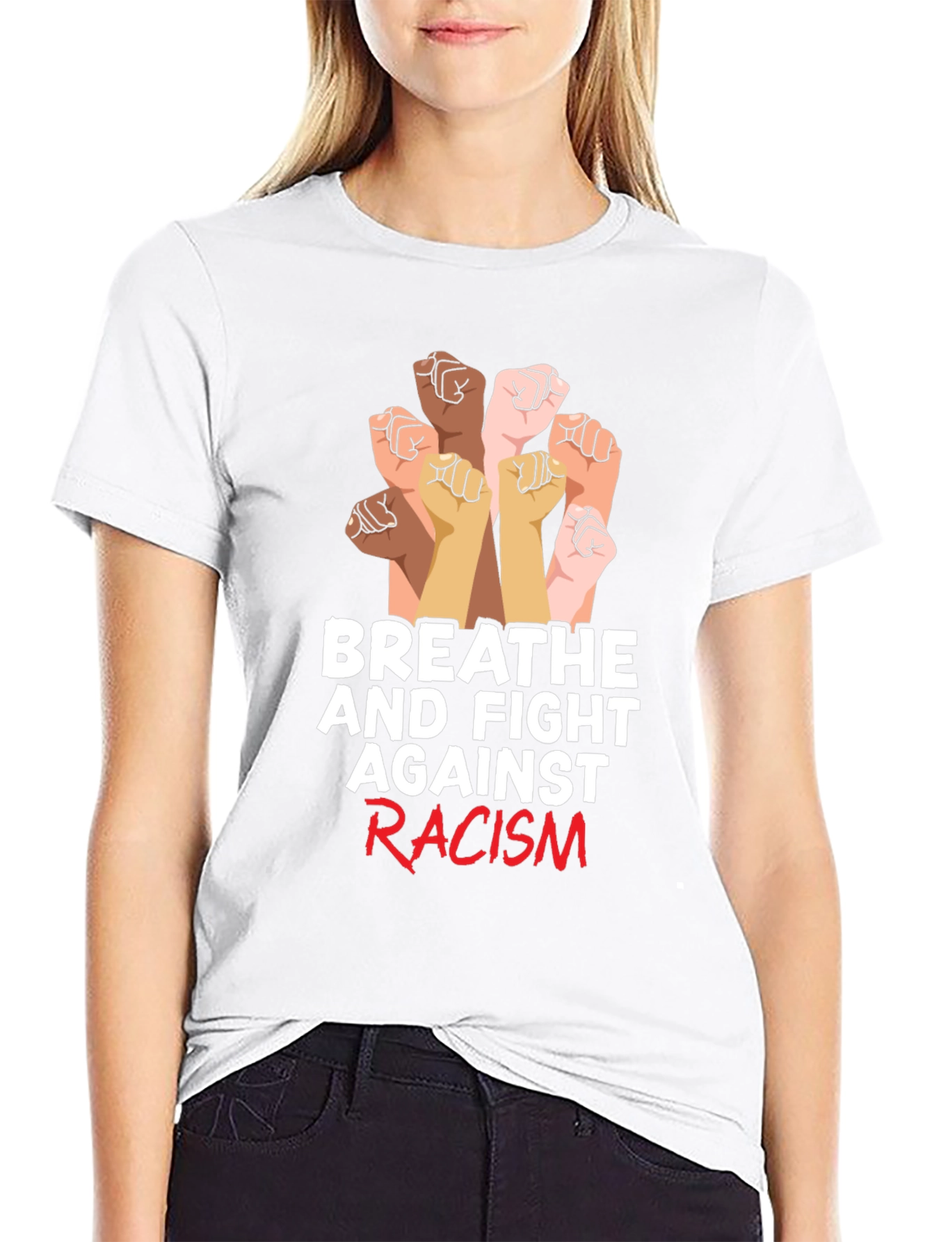 Breathe and Fight Racism Graphic Tee