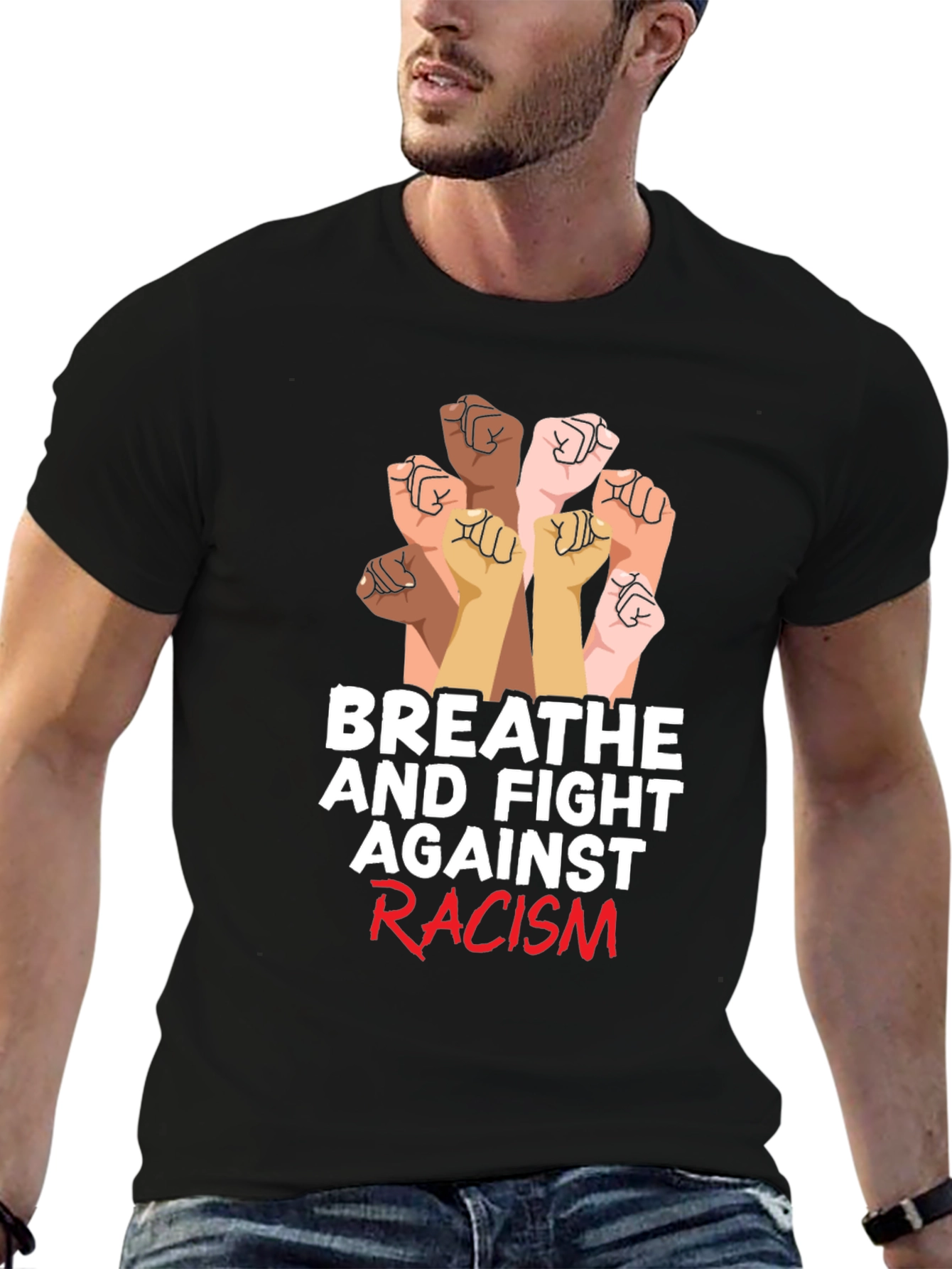 Breathe and Fight Racism Graphic Tee