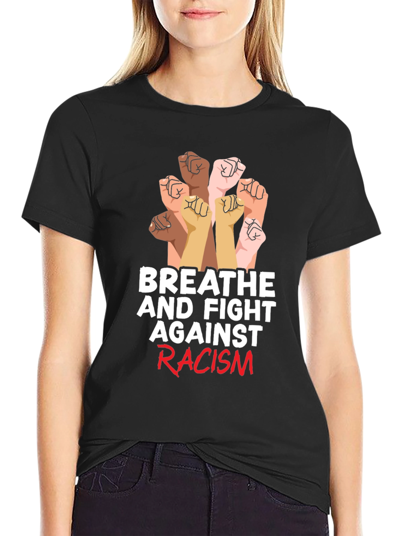 Breathe and Fight Racism Graphic Tee