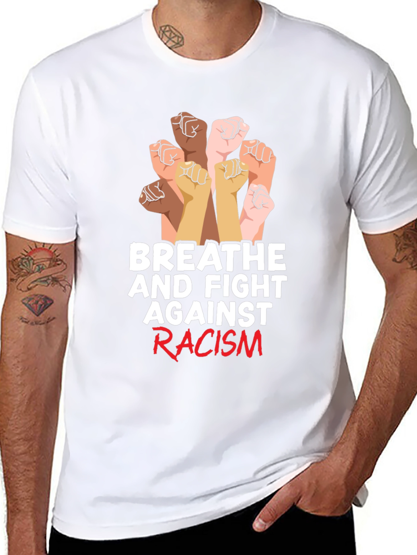 Breathe and Fight Racism Graphic Tee