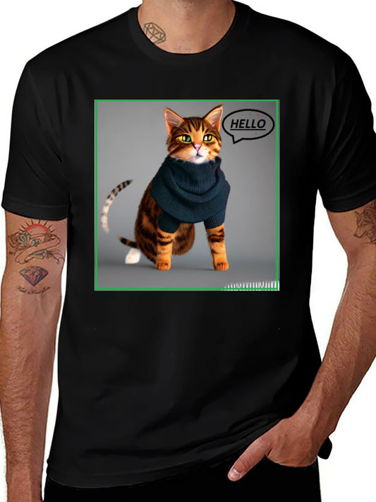 Cat in Scarf Graphic Tee