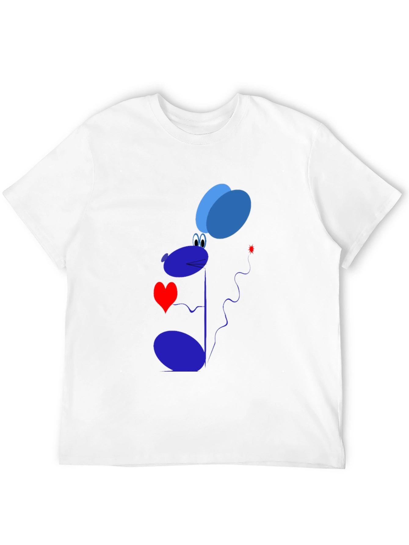 Cartoon Mouse Graphic T-Shirt - Black Cotton Tee