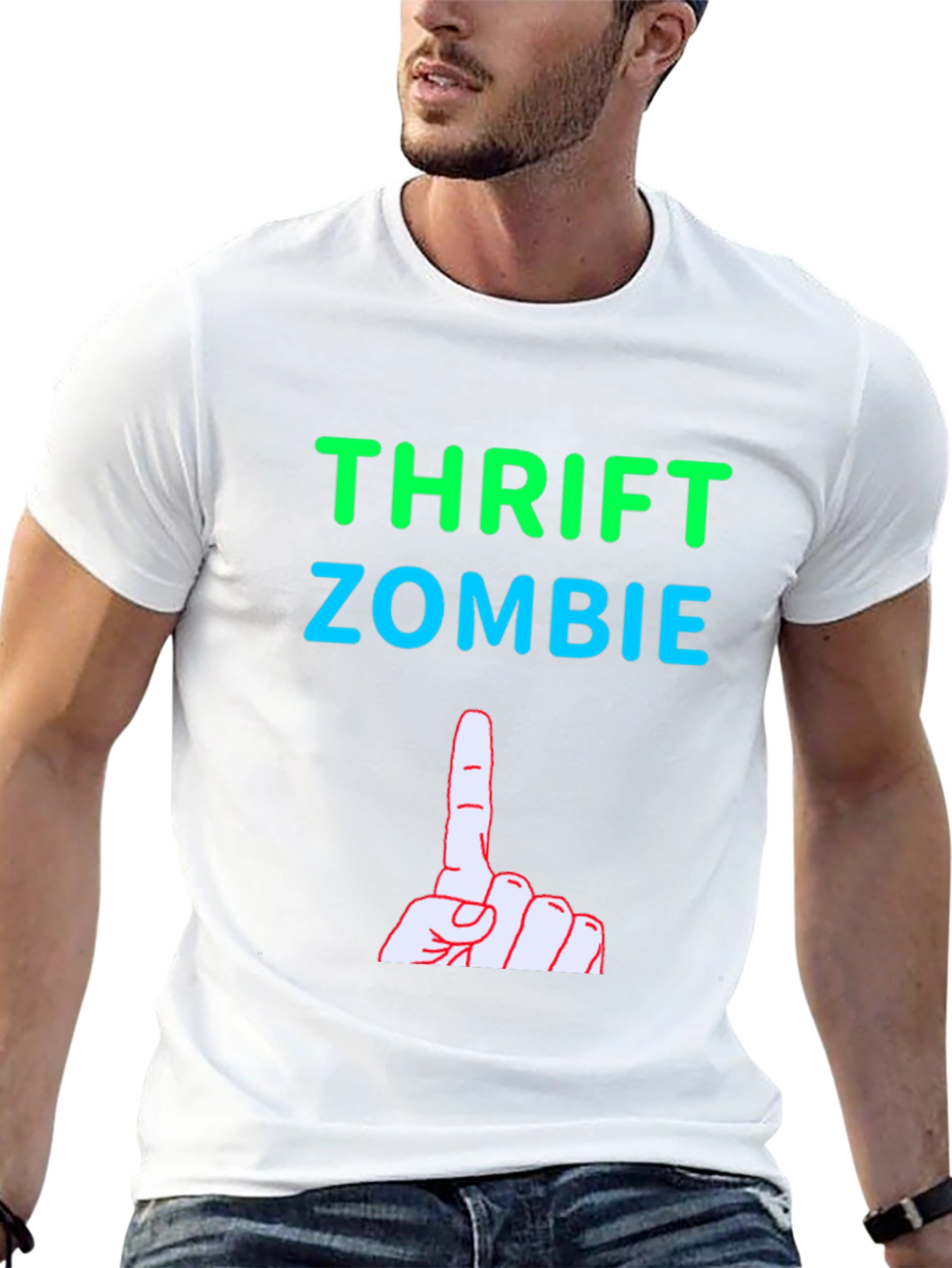 Thrift Zombie Graphic Tee - Quirky Humor T-Shirt