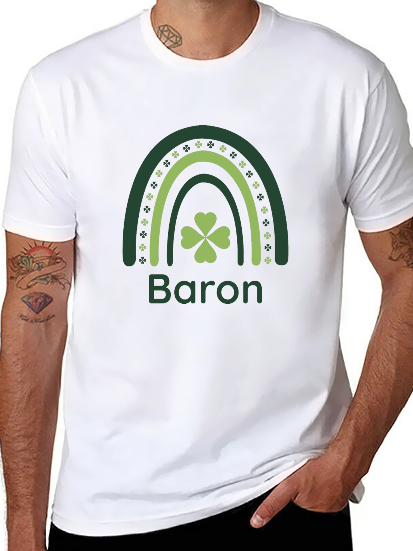 Lucky Shamrock Rainbow Personalized T-Shirt