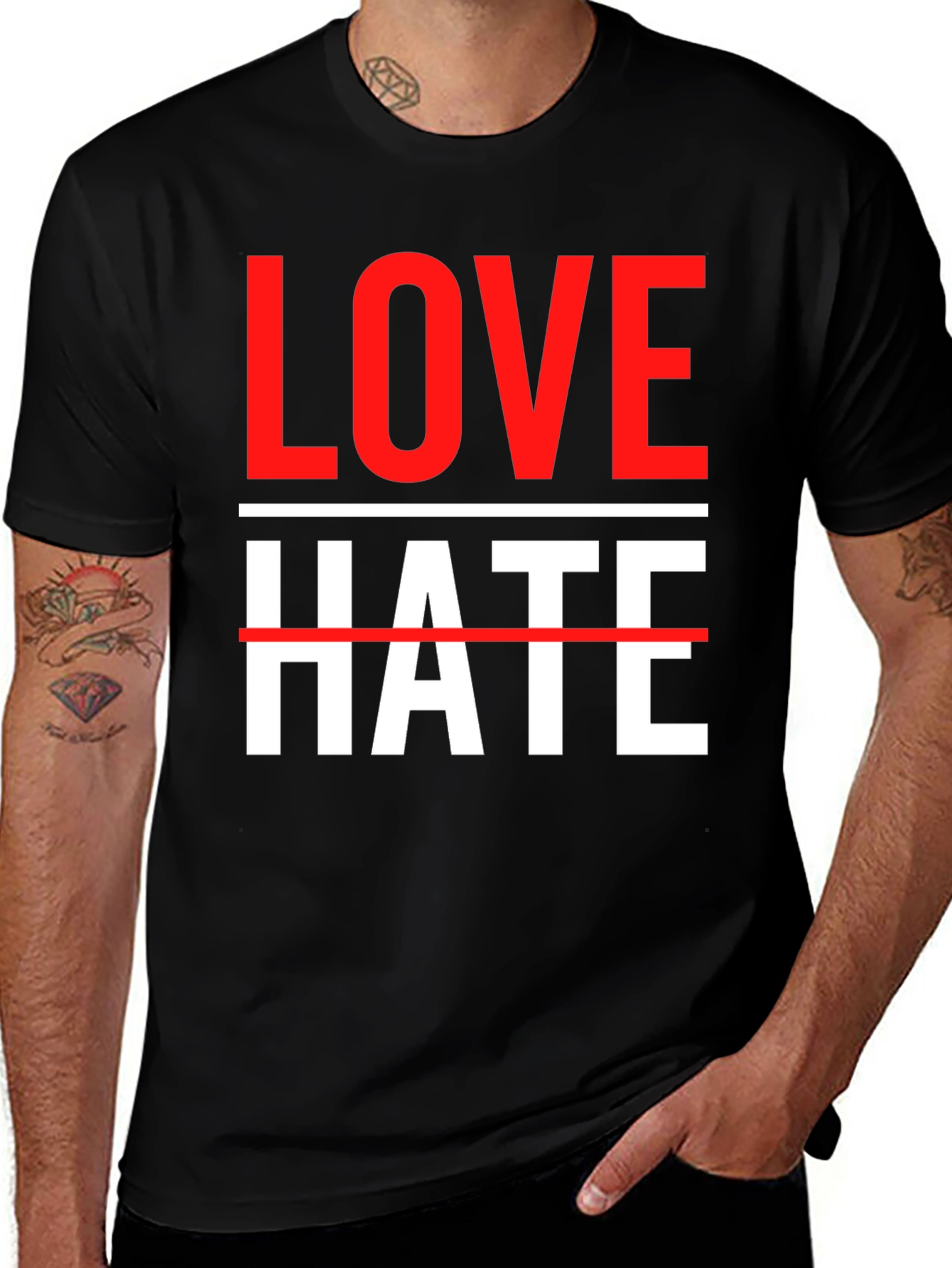 Love Over Hate Graphic Tee - Stylish Statement T-Shirt