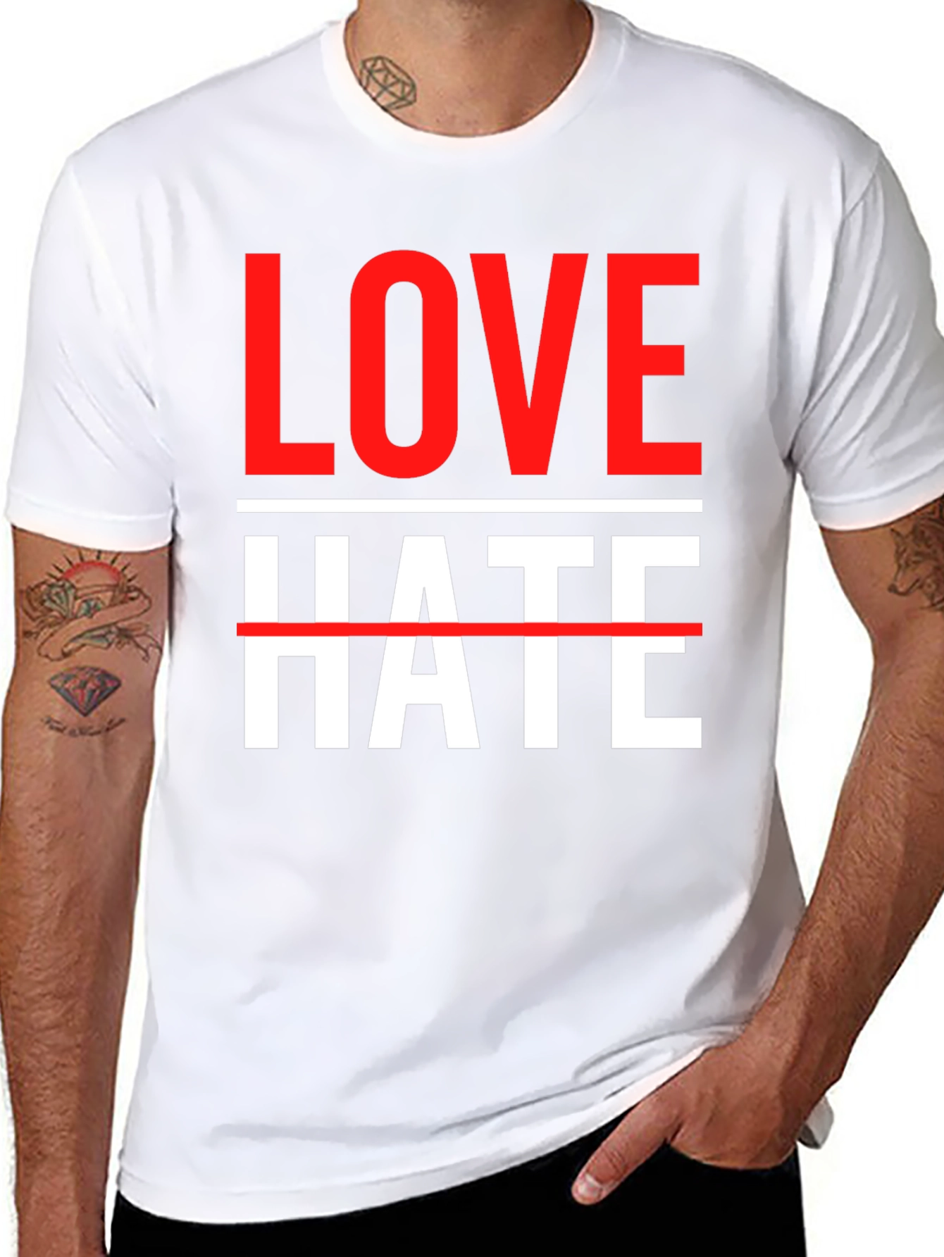 Love Over Hate Graphic Tee - Stylish Statement T-Shirt