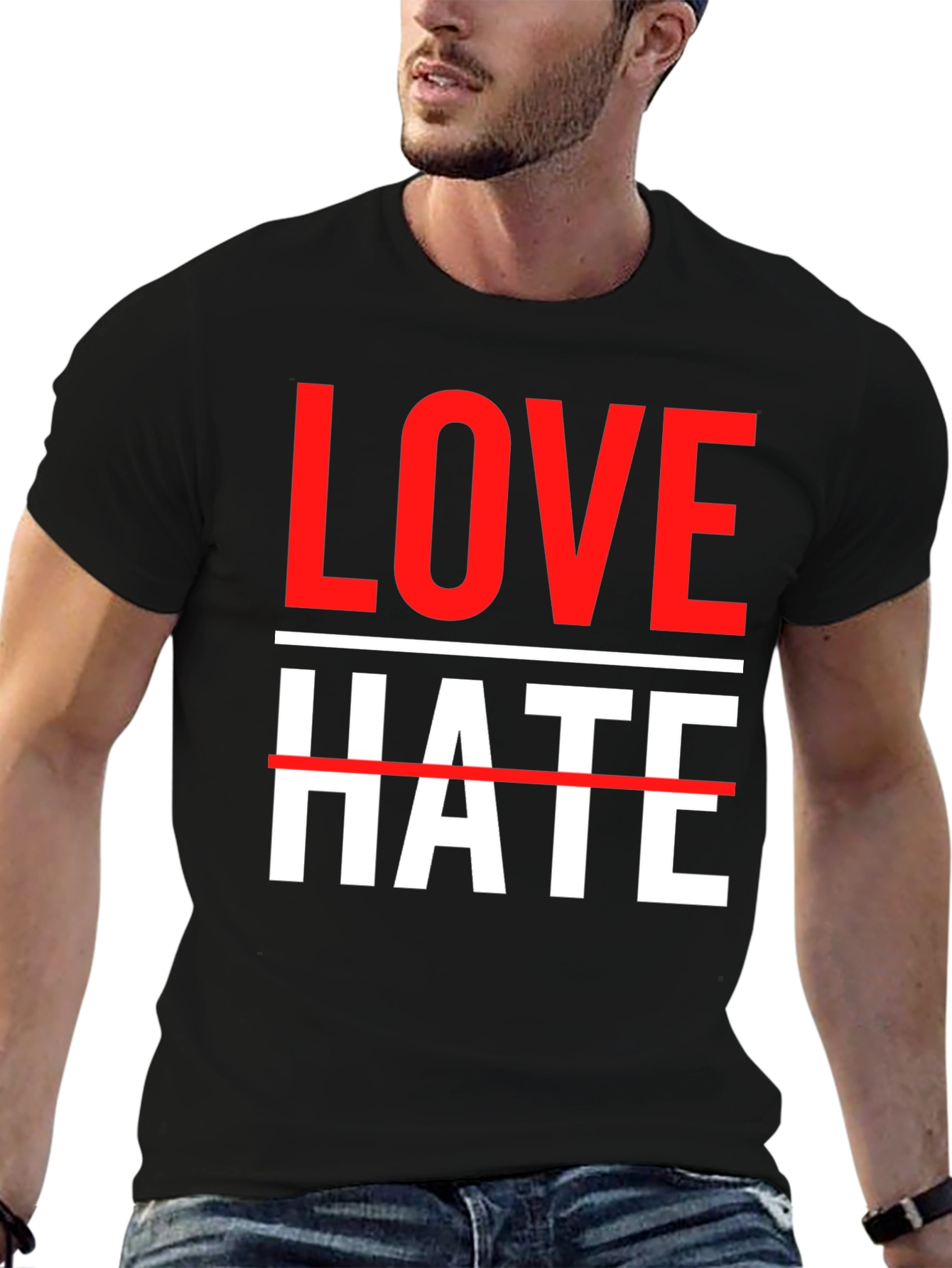 Love Over Hate Graphic Tee - Stylish Statement T-Shirt