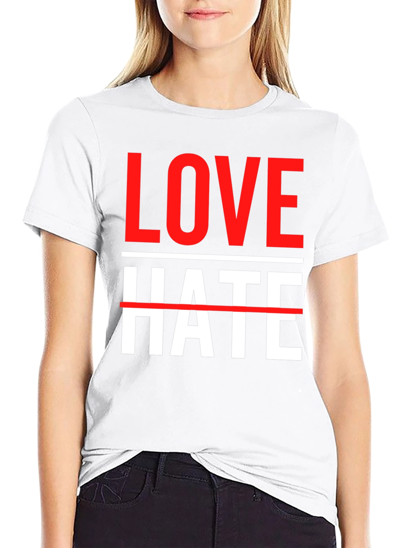 Love Over Hate Graphic Tee - Stylish Statement T-Shirt