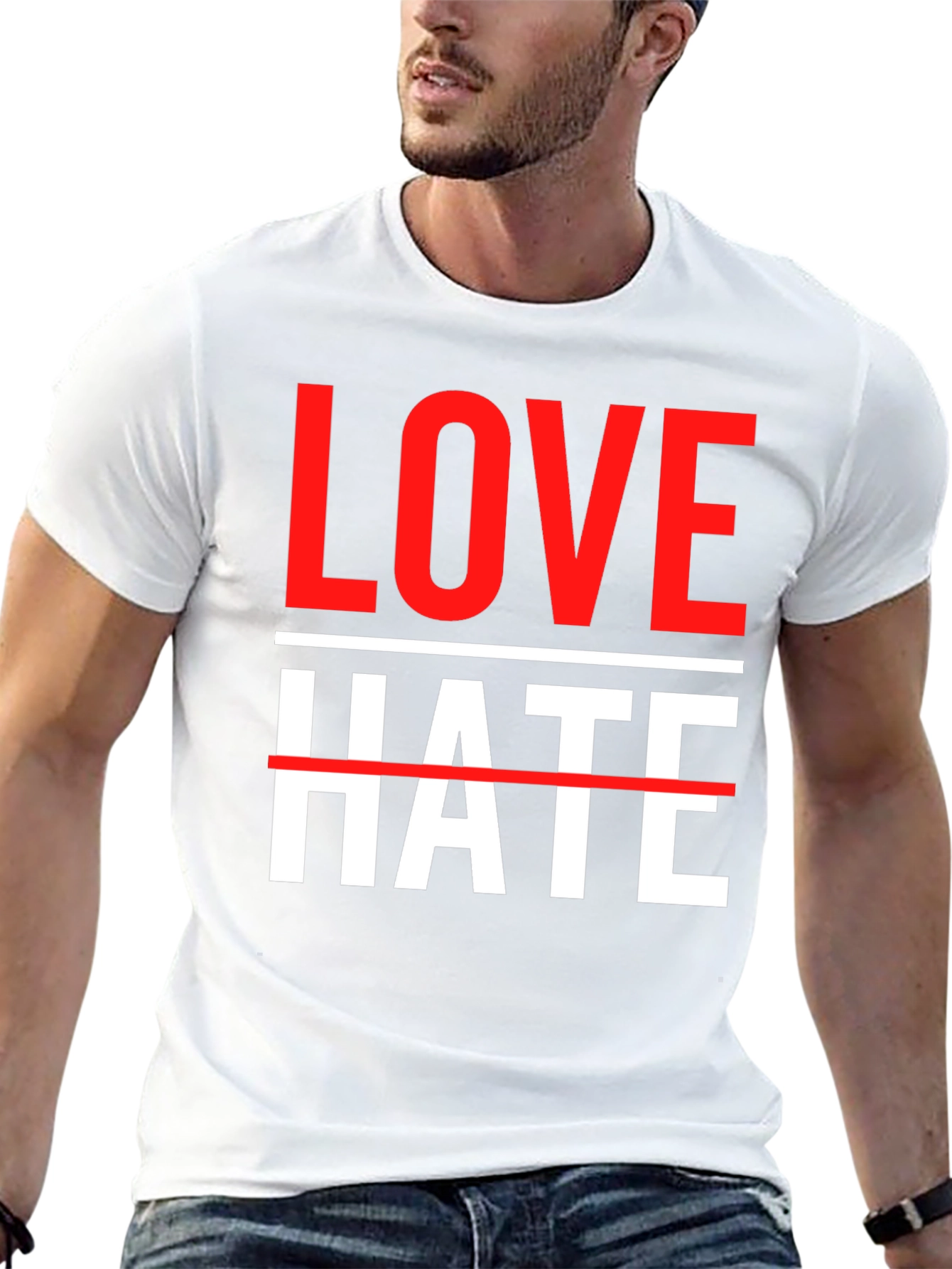Love Over Hate Graphic Tee - Stylish Statement T-Shirt