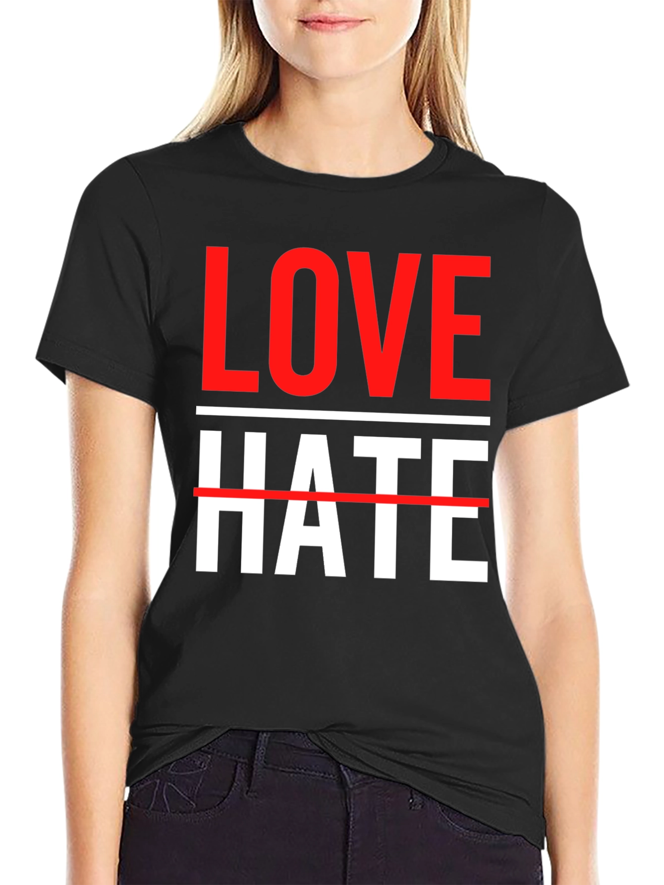 Love Over Hate Graphic Tee - Stylish Statement T-Shirt