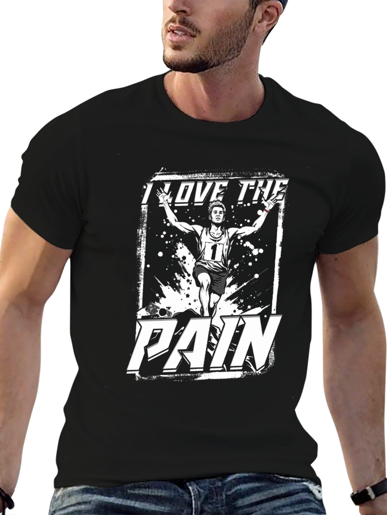 I Love The Pain Graphic Tee - Black