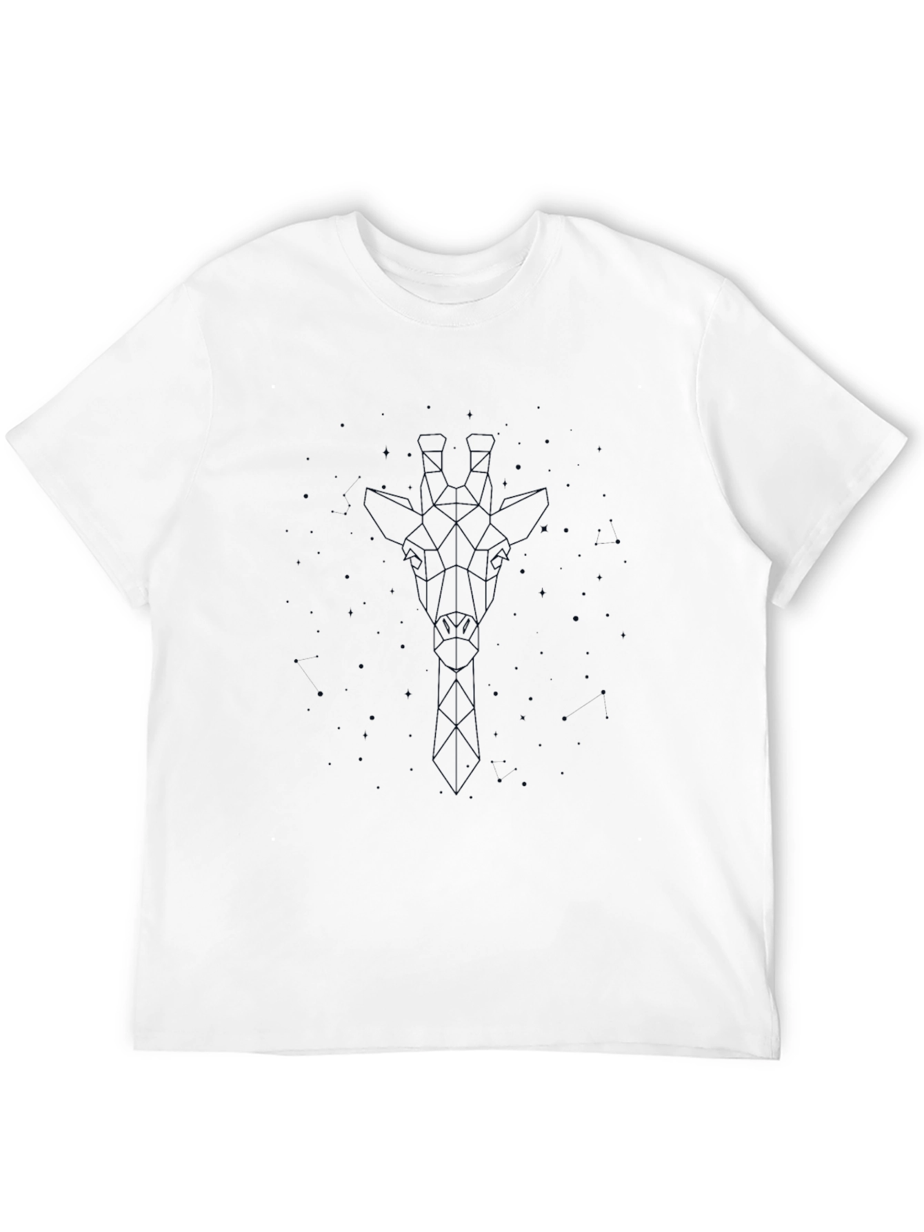 Geometric Giraffe Print Black T-Shirt
