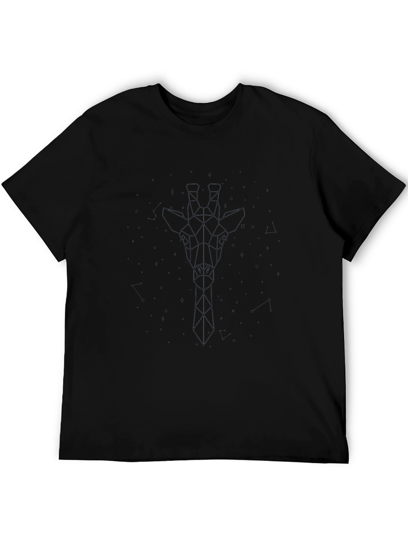 Geometric Giraffe Print Black T-Shirt