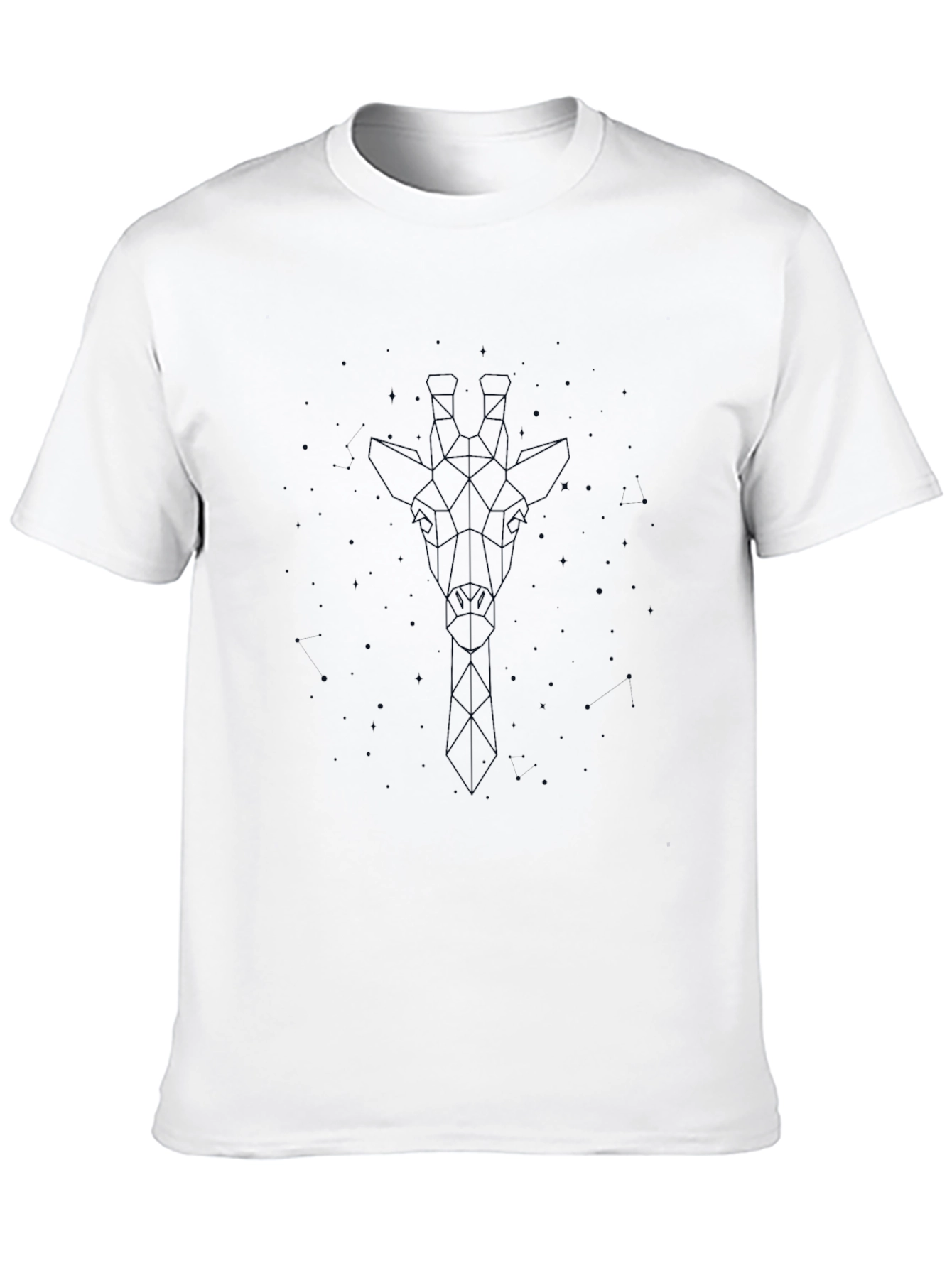 Geometric Giraffe Print Black T-Shirt
