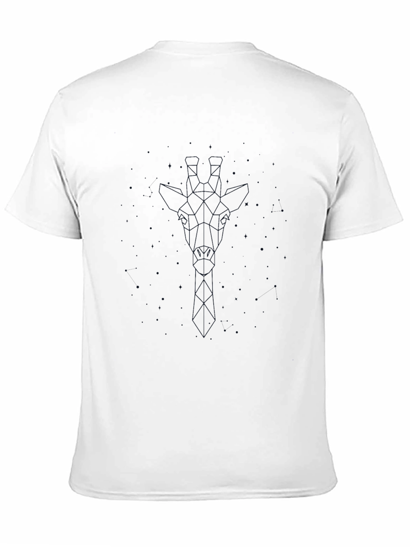 Geometric Giraffe Print Black T-Shirt