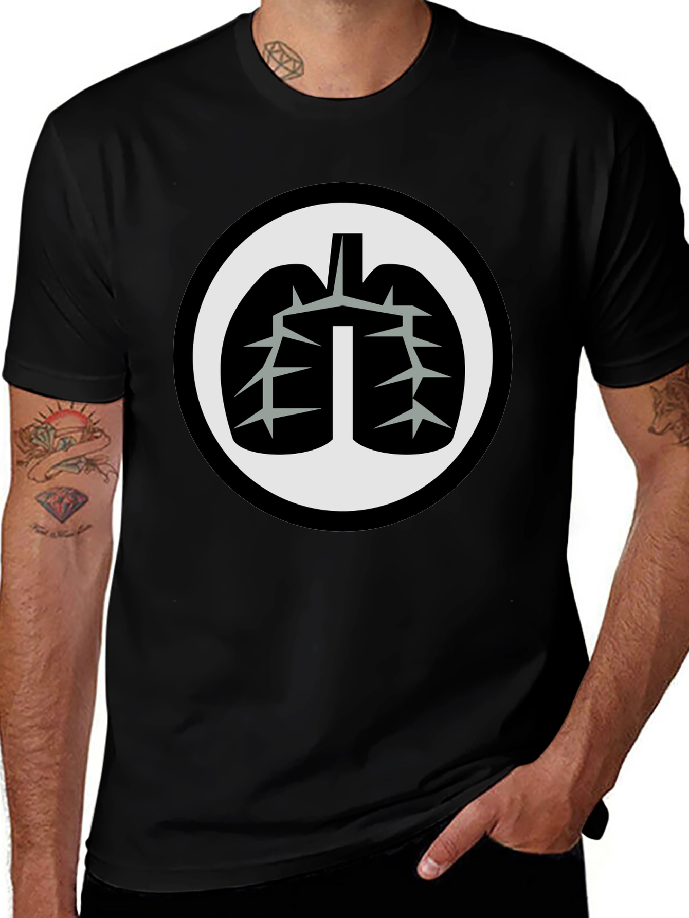 Lung Graphic Black T-Shirt
