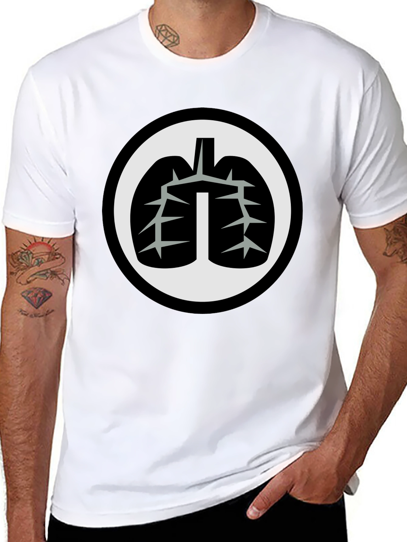 Lung Graphic Black T-Shirt