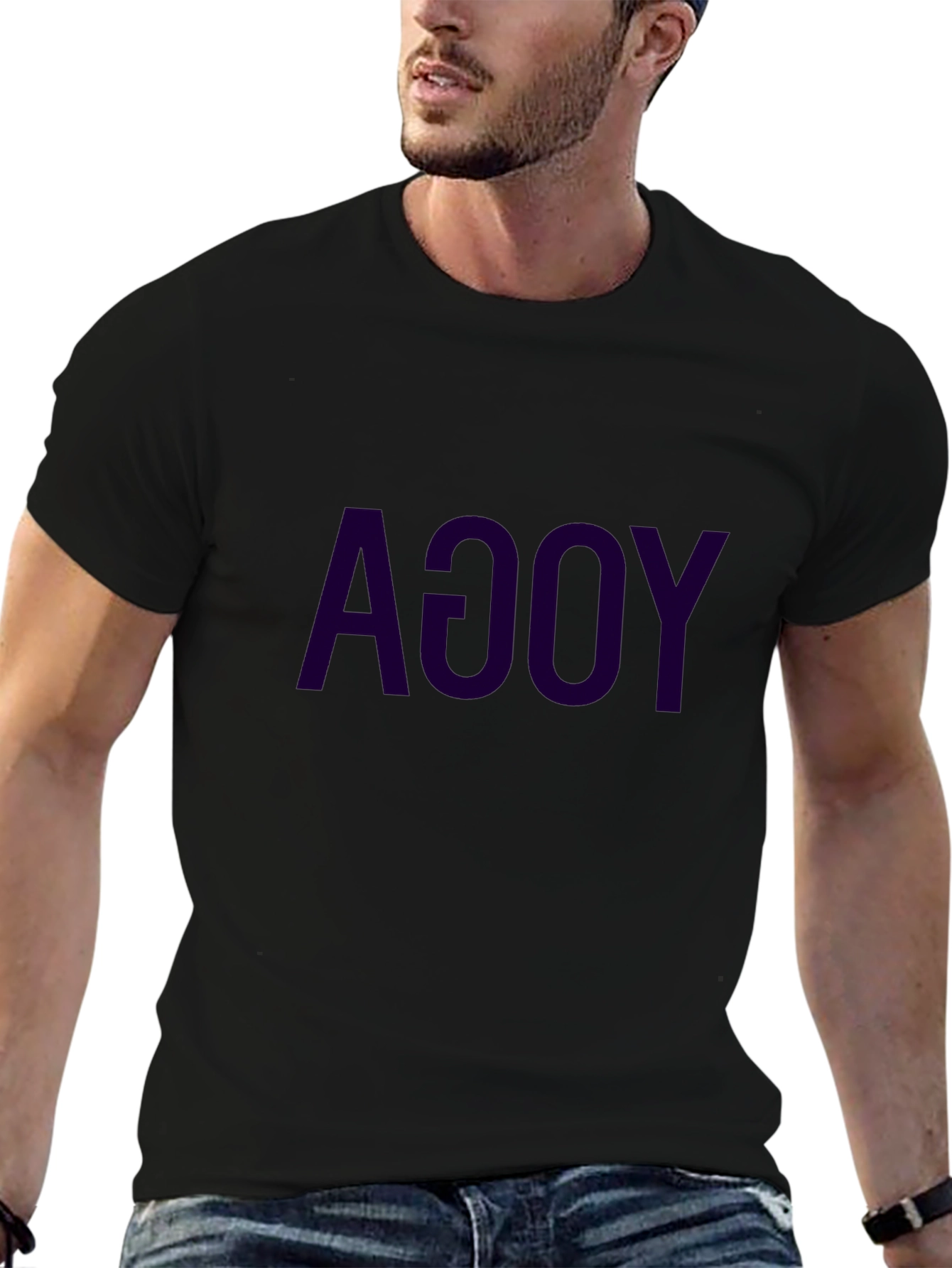 Yoga T-Shirt: Mens Black Graphic Tee