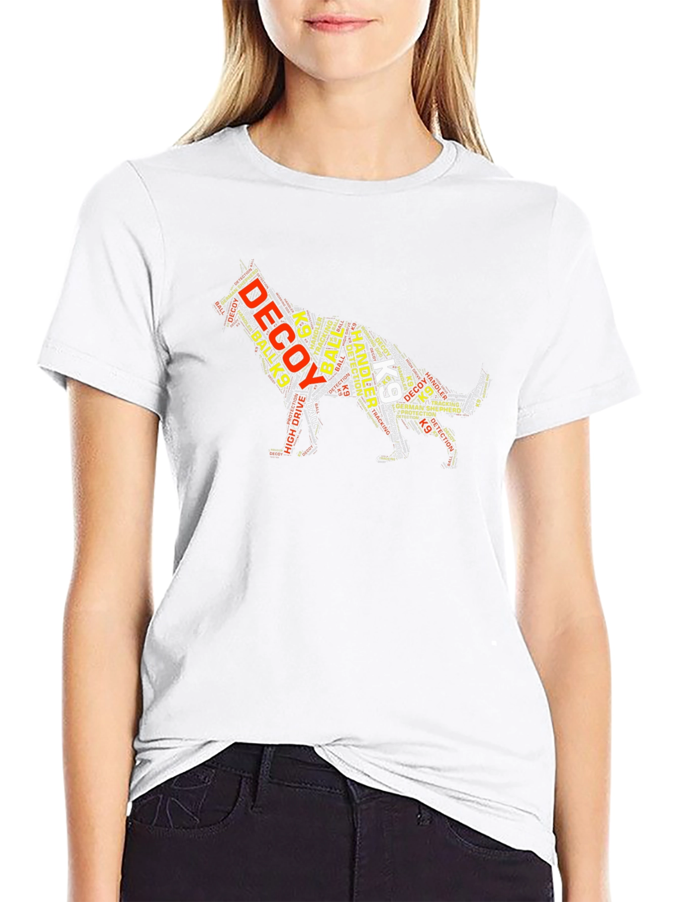 K9 German Shepherd Word Art Graphic T-Shirt