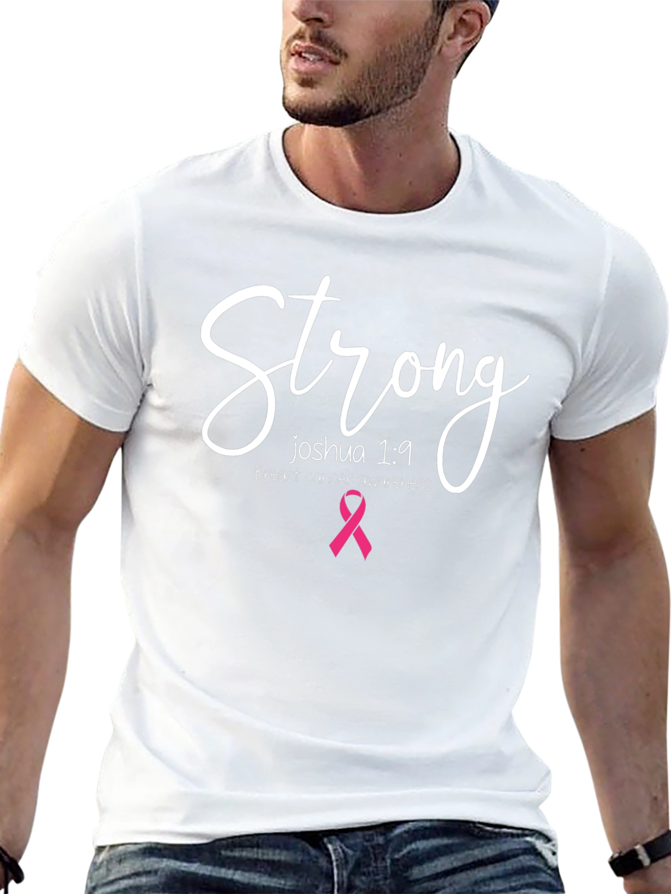 Strong Breast Cancer Awareness Black T-Shirt