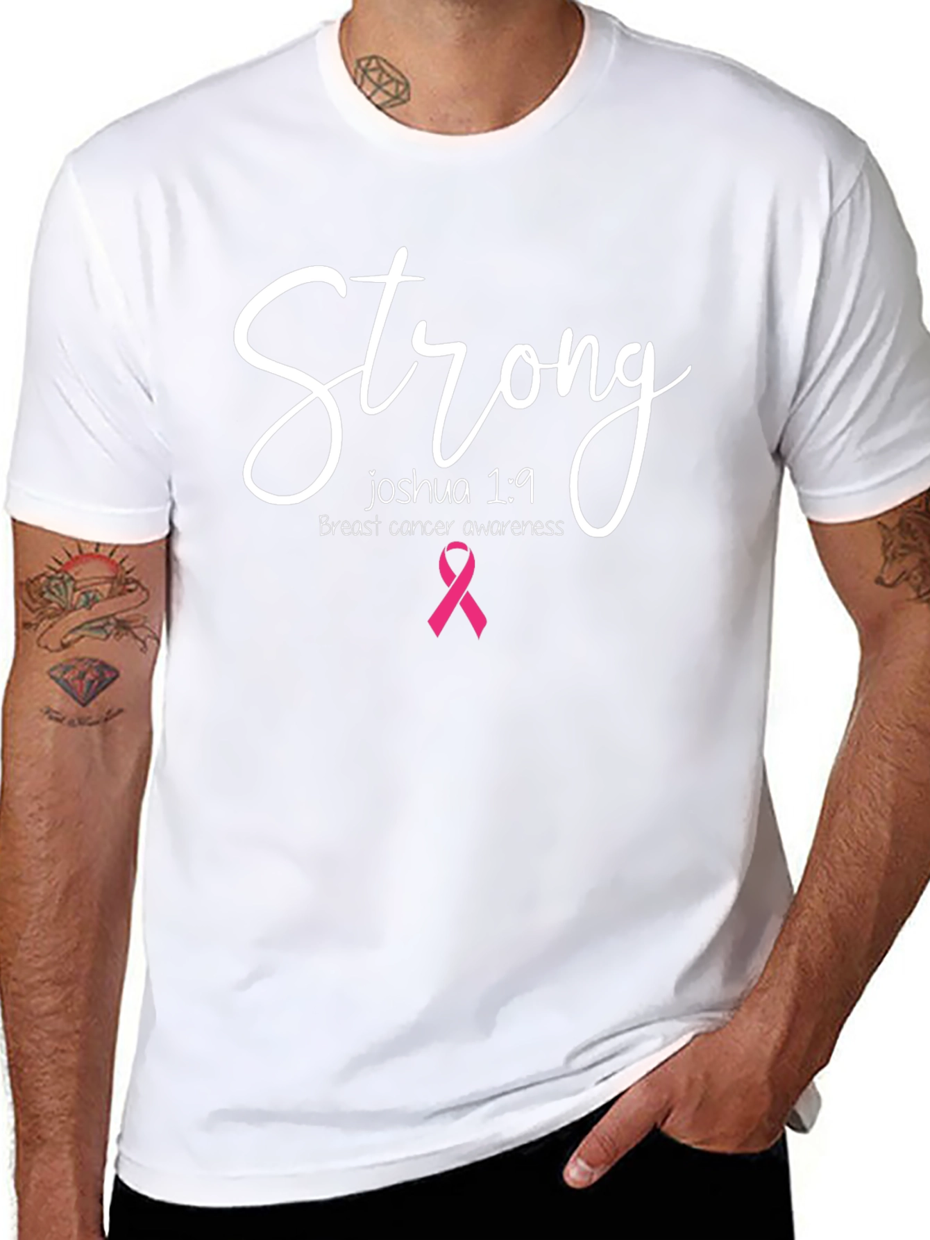 Strong Breast Cancer Awareness Black T-Shirt