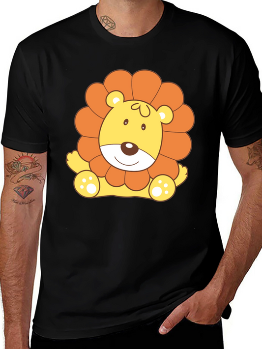 Cute Lion Graphic Tee - Black T-Shirt