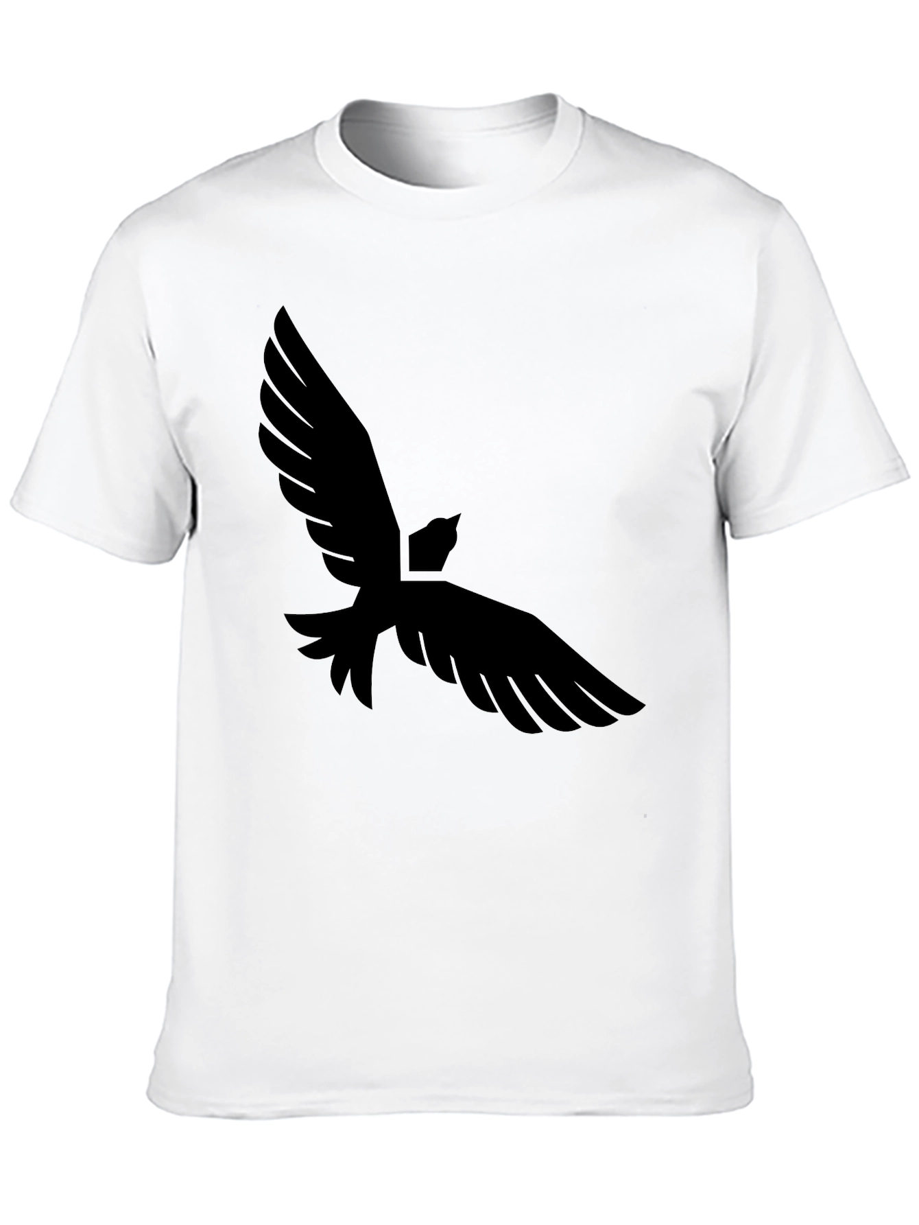 Mens Black T-Shirt with Bird Graphic Print