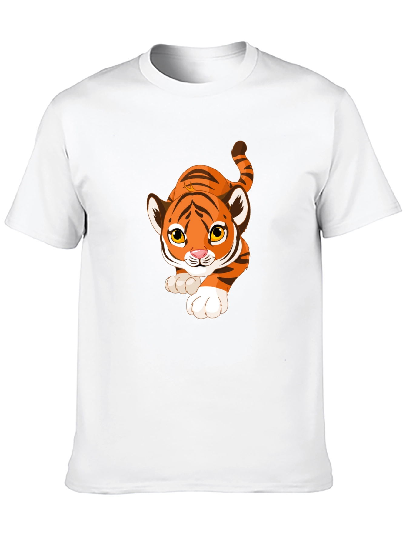 Cartoon Tiger Graphic Black T-Shirt