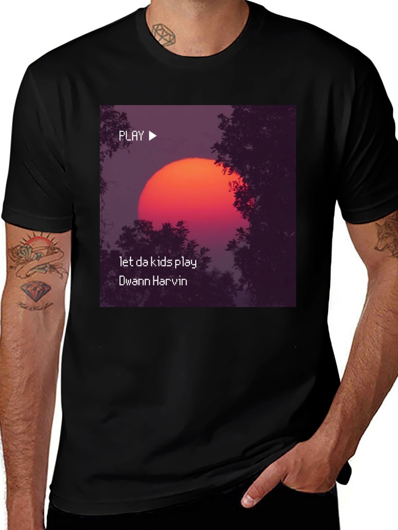 Let da kids play Dwann Harvin Black T-Shirt
