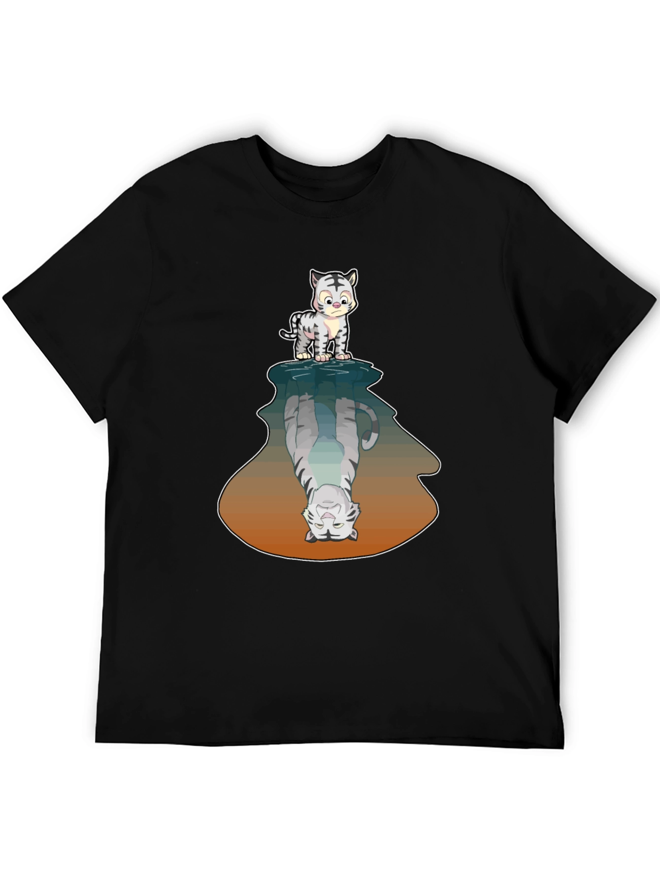 Cute Tiger Reflection Graphic Tee