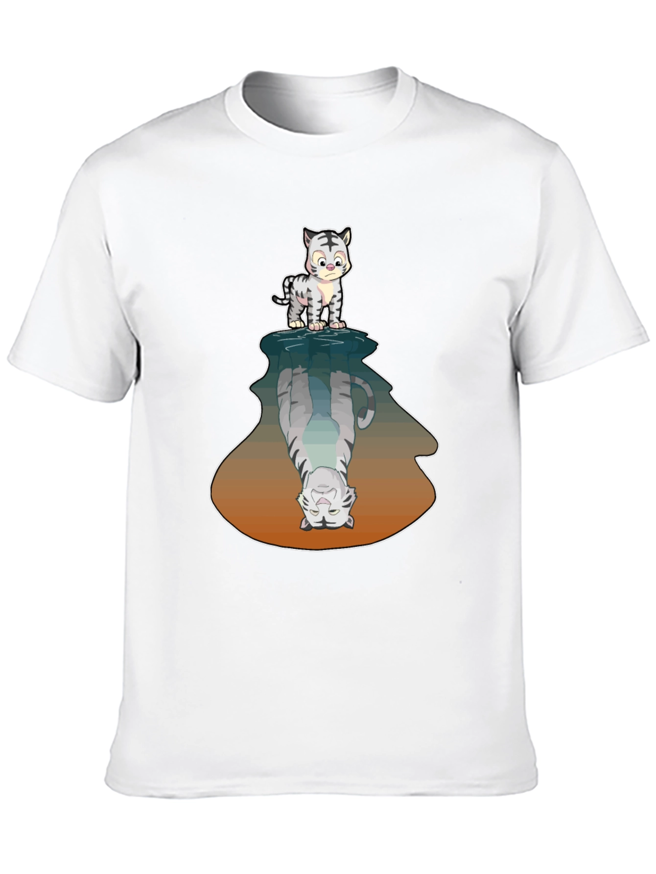 Cute Tiger Reflection Graphic Tee