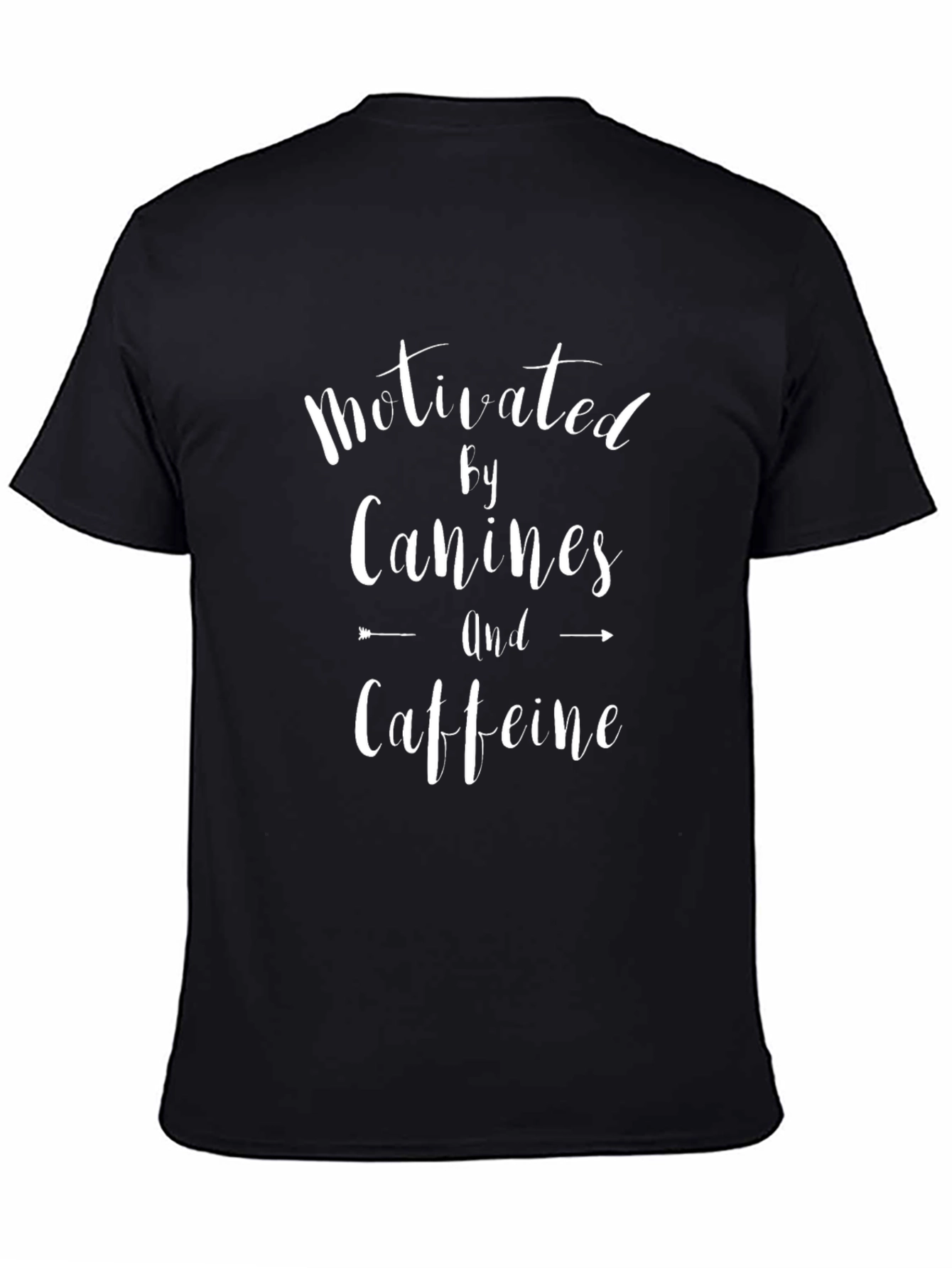 Motivated by Canines & Caffeine Black Graphic T-Shirt