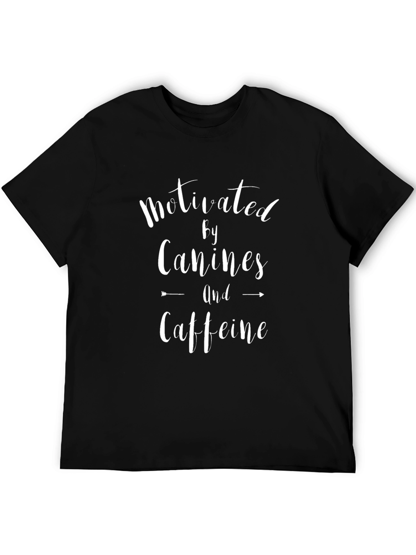 Motivated by Canines & Caffeine Black Graphic T-Shirt