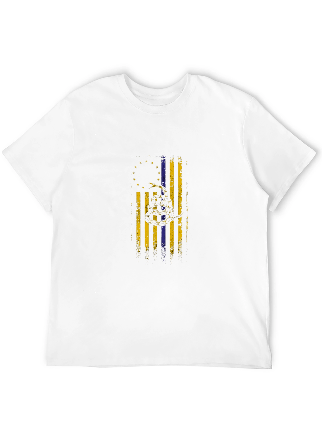 Distressed Gadsden Flag Black T-Shirt