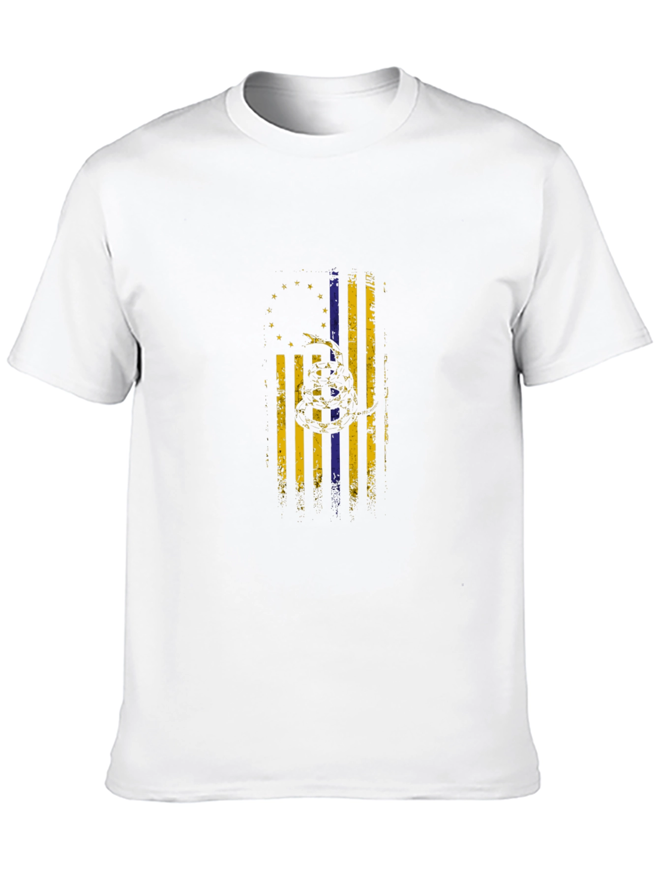 Distressed Gadsden Flag Black T-Shirt