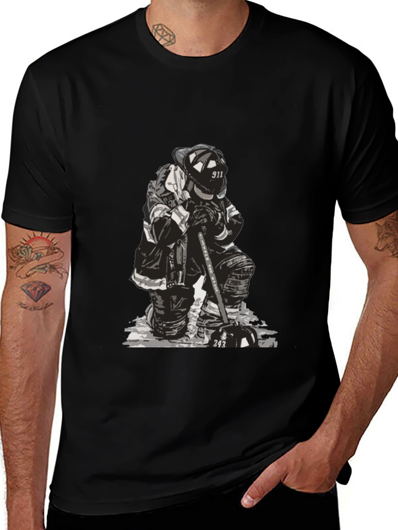 Firefighter Graphic Tee - Black